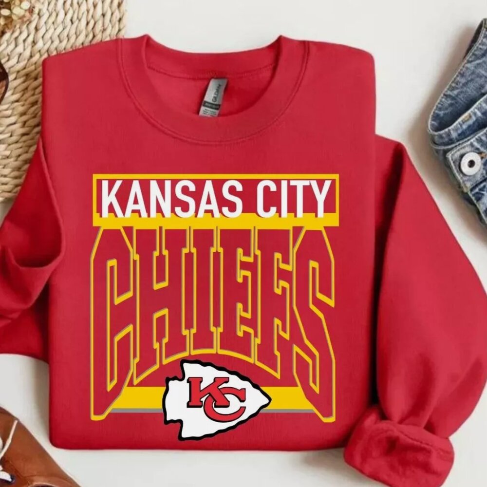 Kansas City Chiefs Football Sweatshirt Kansas City Chiefs Shirt KC Chiefs Shirt - Picture 2 of 3